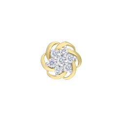 Glossy Yellow Gold and Diamond Nosepin