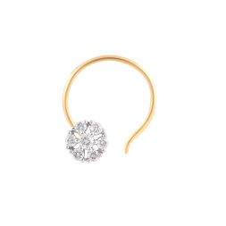 Charismatic Yellow Gold Diamond Wire Nose Pin