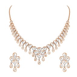 Lyrical 14Kt Rose Gold and Diamond Jewellery Set