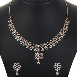 Beautifully Paired Diamond Studded Jewellery Set