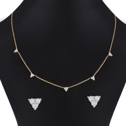 Designer Triangle Diamond Jewellery Set