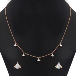 Simply Crafted Necklace and Earrings Set with Diamonds