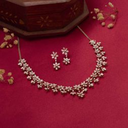 Floral Beauty Diamond Necklace Set