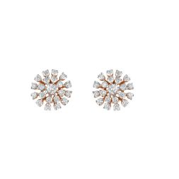 Dainty Rose Gold and Diamond Earrings