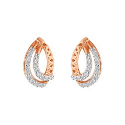 Classy Pear Shaped Diamond Lined Earrings