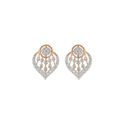 Contemporary Leaf Design Diamond Earrings