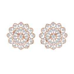 Glossy Mandala Design Diamond Earrings