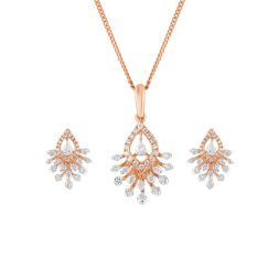 Precious Rose Gold Starburst Pendant Set