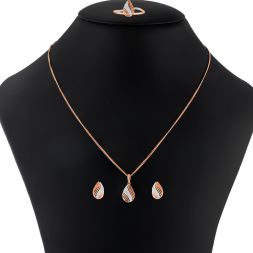 Pear Design Diamond Pendant Set