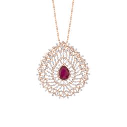 Ethnic Rose Gold Diamond Pendant