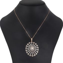 Gleaming Snowflake Design Rose Gold Pendant