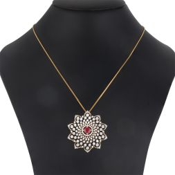 Radiating Diamond and Yellow Gold Pendant