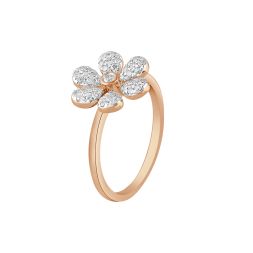 Cherished Rose Gold Floral Finger Ring