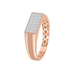 Stately Rose Gold and Diamond Finger Ring For Men