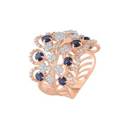 Brilliant 18Kt Rose Gold Cocktail Finger Ring