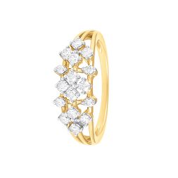 Gleaming Yellow Gold and Diamond Finger Band