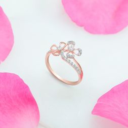 Floral Embellished Diamond Finger Ring