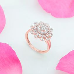 Impressive Floral Diamond Finger Ring