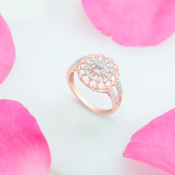 Divine Floral Diamond Finger Ring