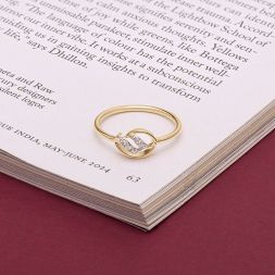 Subtle Yellow Gold and Diamond Finger Ring