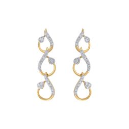 Paisley Design Drop Diamond Earrings