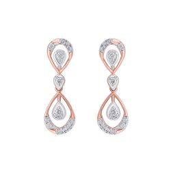 Gleaming Drop Design Diamond Earrings