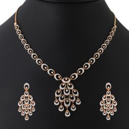 Peacock Design 14KT Rose Gold Jewellery Set