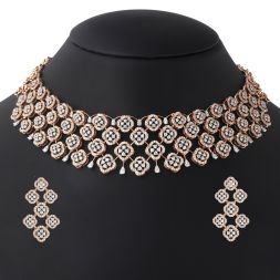 Aesthetically Designed 18KT Rose Gold Jewellery Set