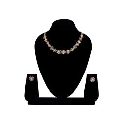 Radiant Starburst Design Diamond Necklace Set