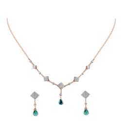 Captivating Geometric Design Diamond Necklace Set