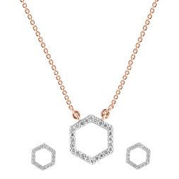 Quirky Diamond and Rose Gold Necklace Set