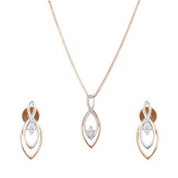 Divine Dual Toned Diamond Pendant Set