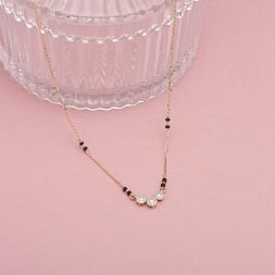 Mesmerising Diamond and Black Beads Mangalsutra