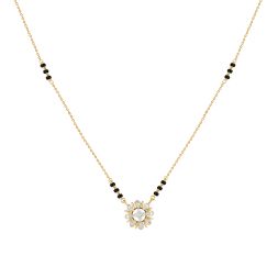 Floral Patterned Diamond Mangalsutra