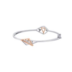 Geometric Dual Tone Platinum Bracelet