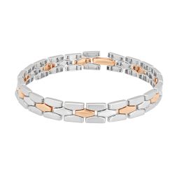 Brick Design Men's Platinum Bracelet