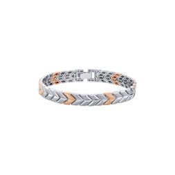 Shining Platinum and Rose Gold Men's Bracelet