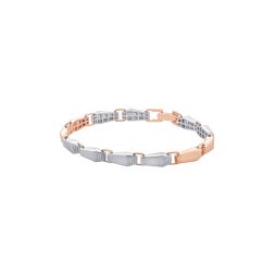 Sleek Dual Toned Platinum Bracelet For Men