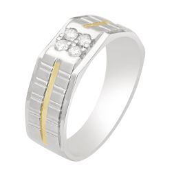 Striking Platinum Diamond Ring For Men