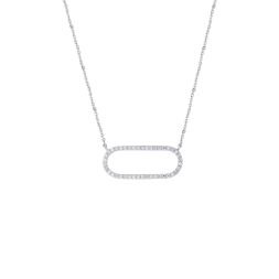 Simple Geometric Diamond and Platinum Necklace