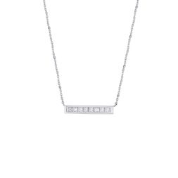 Shimmery Bar Design Platinum Necklace