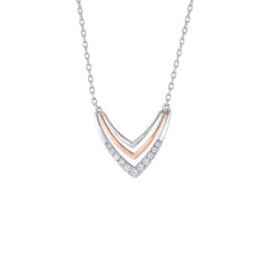 Subtle Chevron Design Platinum Necklace