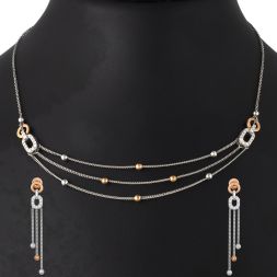 Luminous Splendor Diamond Platinum Necklace Set