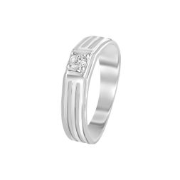 Sparkling Diamond and Platinum Men's Finger Ring