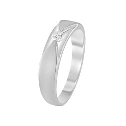 Embellished Platinum and Diamond Men's Finger Band