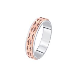 Patterned Men's Dual Toned Finger Band