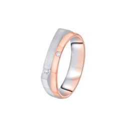 Geometric Rose Gold and Platinum Men's Band