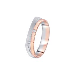 Geometric Rose Gold and Platinum Women's Band