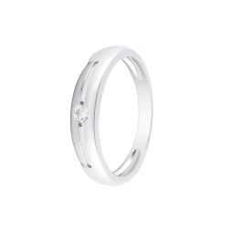 Glossy Diamond and Platinum Men's Finger Band