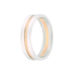 Contemporary Dual Toned Men's Gold Band